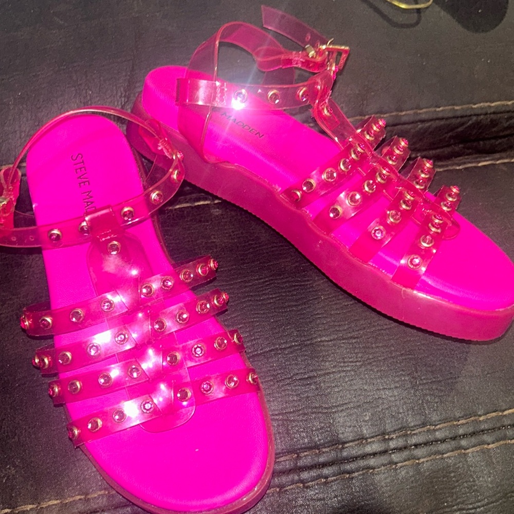 NWOT Pink girl wedges sandals